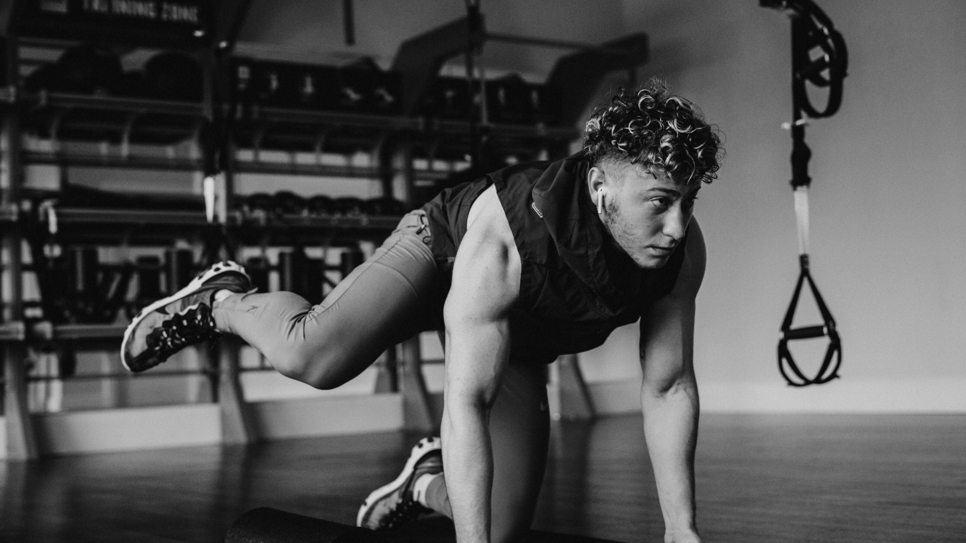 An athlete about to workout after smoking weed for workout motivation.