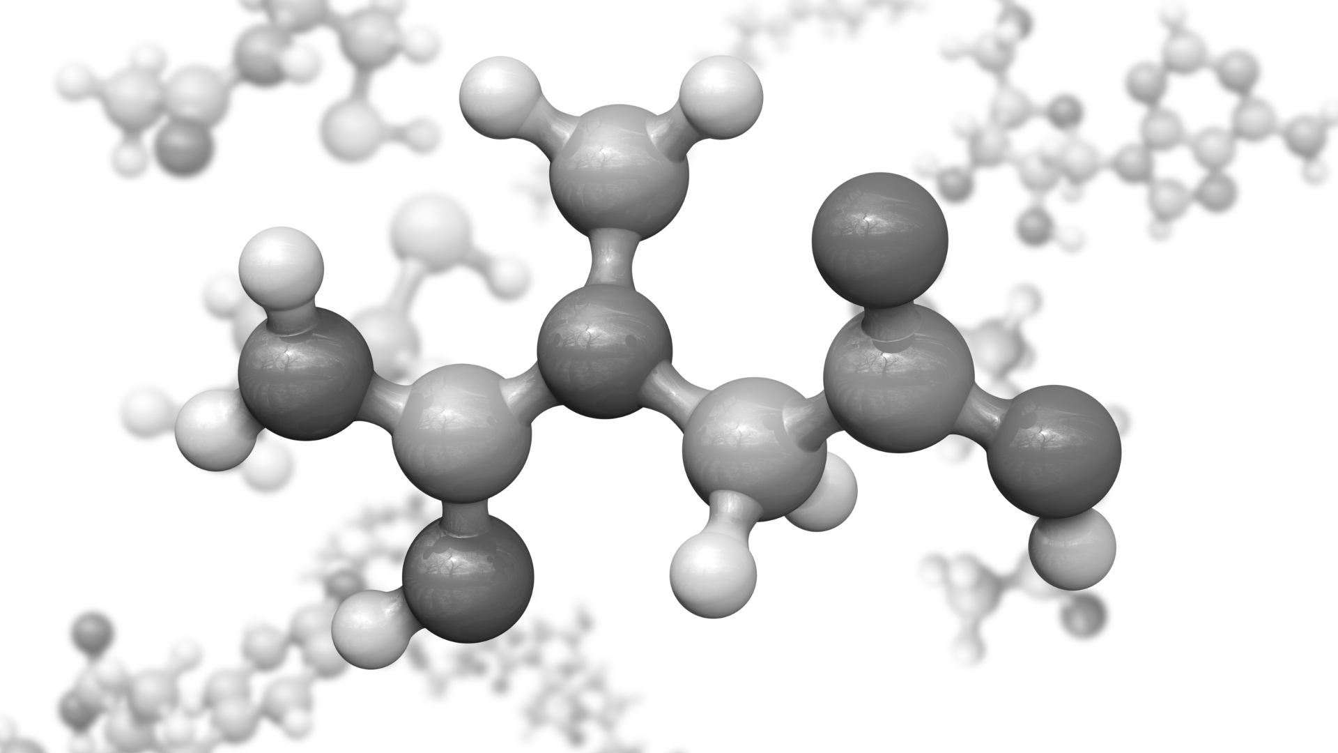 3D molecular model of creatine and function in ATP energy production for muscle performance.