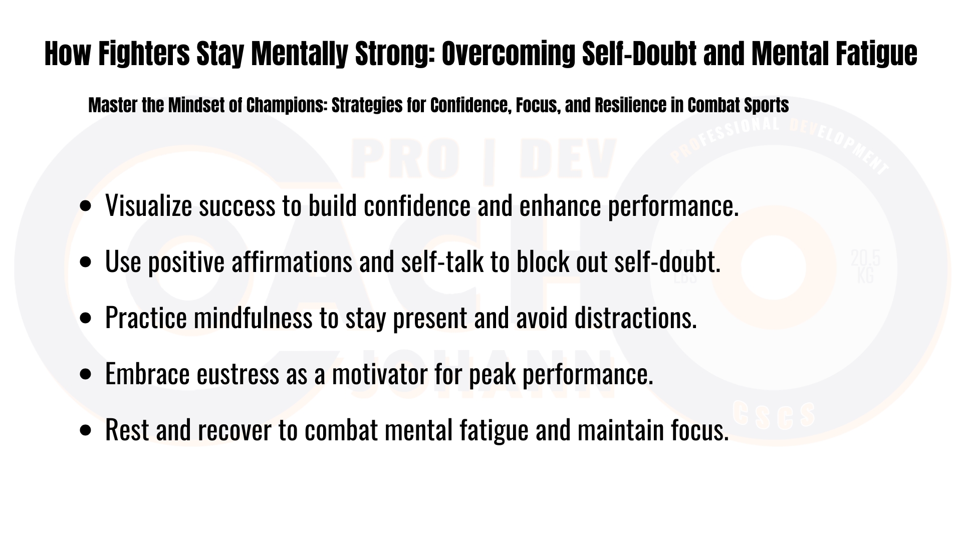 Master the Mindset of Champions: Strategies for Confidence, Focus, and Resilience in Combat Sports