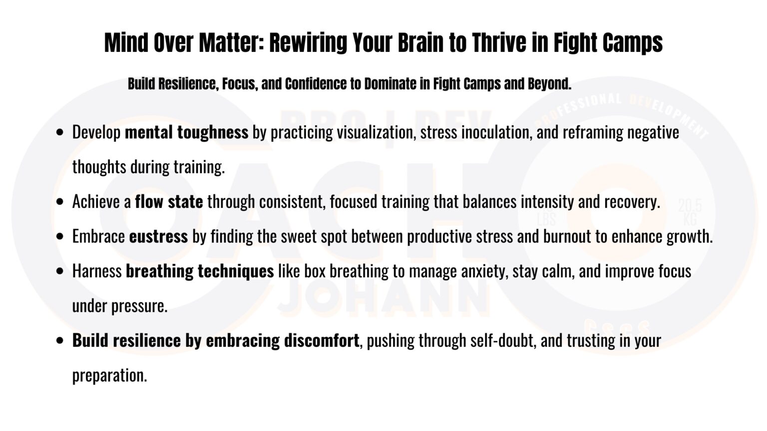 Build Resilience, Focus, and Confidence to Dominate in Fight Camps and Beyond.