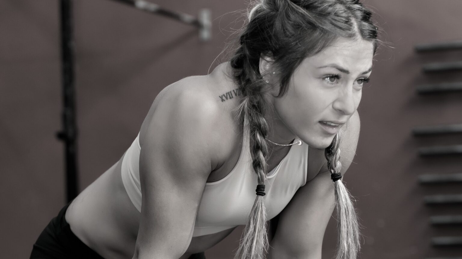 Close-up of a fighter practicing diaphragmatic breathing to reduce anxiety before a training.